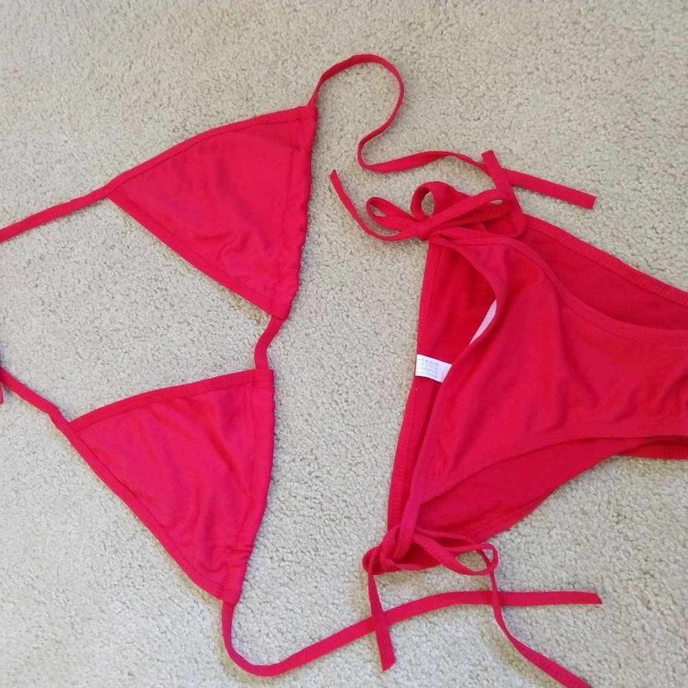 Lightweight sexy red string bikini